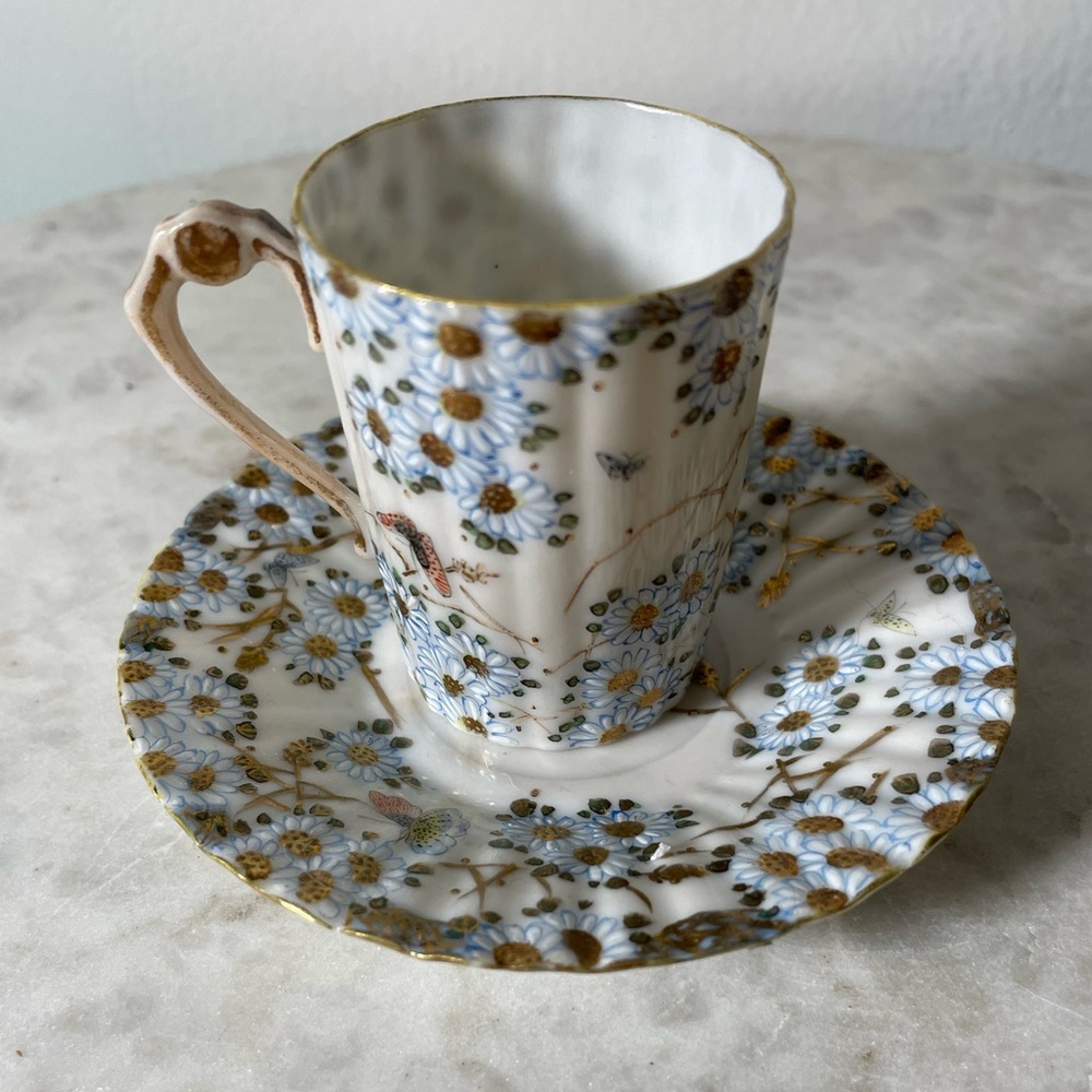 Vintage Porcelain Demitasse Tea Cup and Saucer Set